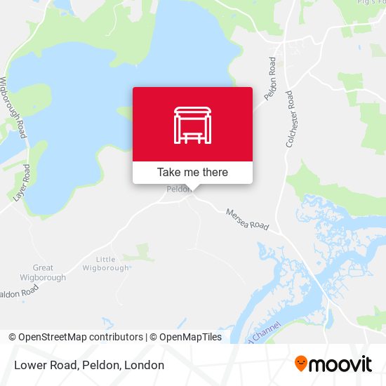 Lower Road, Peldon map