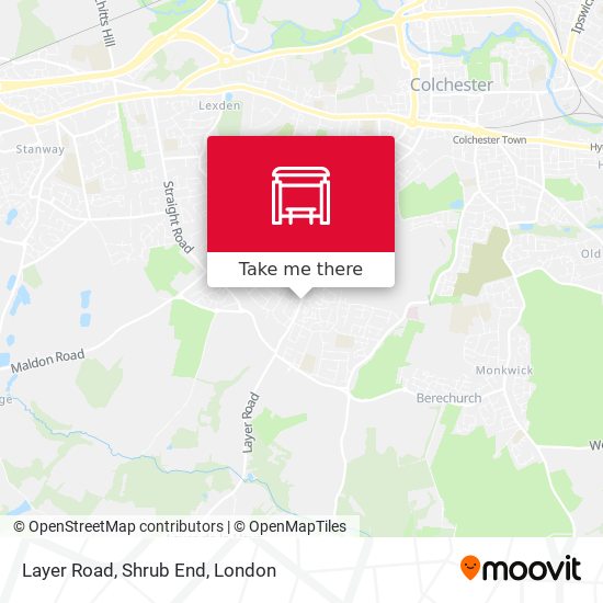Layer Road, Shrub End map