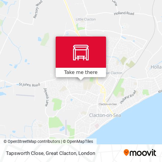 Tapsworth Close, Great Clacton map