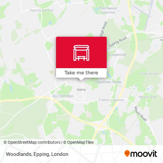 Woodlands, Epping map