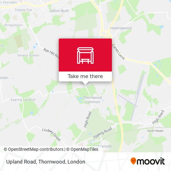 Upland Road, Thornwood map
