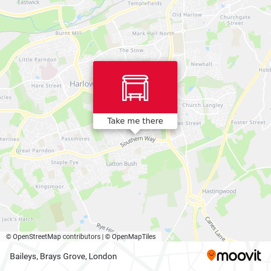 Baileys, Brays Grove map