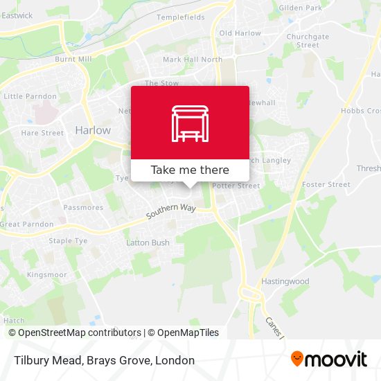 Tilbury Mead, Brays Grove map