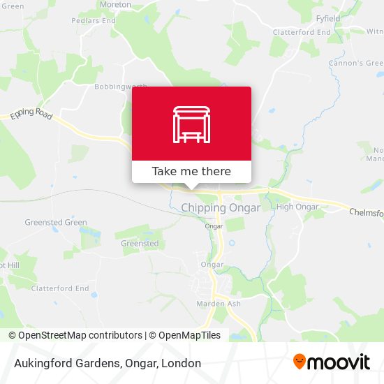 Aukingford Gardens, Ongar map