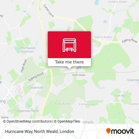 Hurricane Way, North Weald map