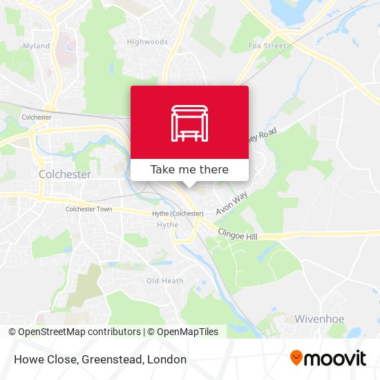 Howe Close, Greenstead map