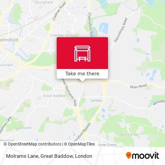 Molrams Lane, Great Baddow map