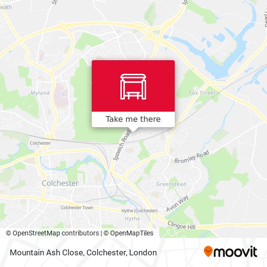 Mountain Ash Close, Colchester map