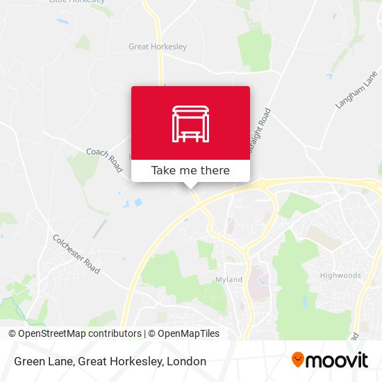 Green Lane, Great Horkesley map