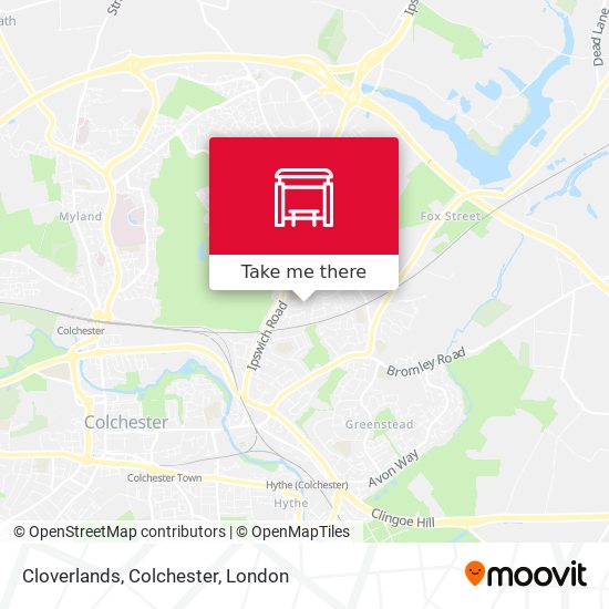 Cloverlands, Colchester map