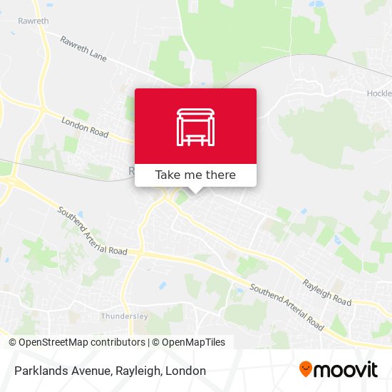 Parklands Avenue, Rayleigh map