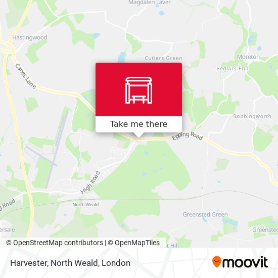 Harvester, North Weald map