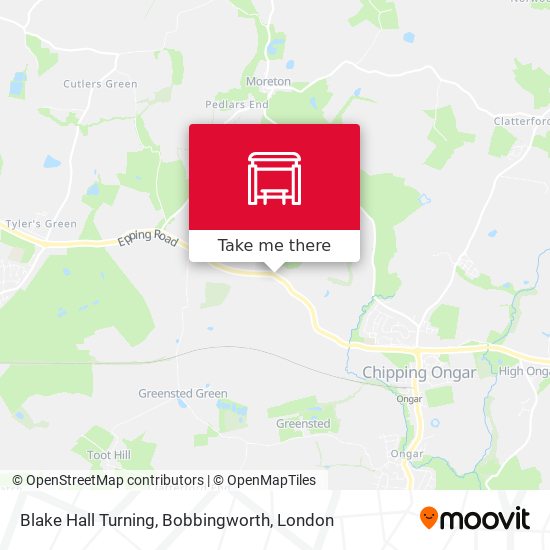 Blake Hall Turning, Bobbingworth map