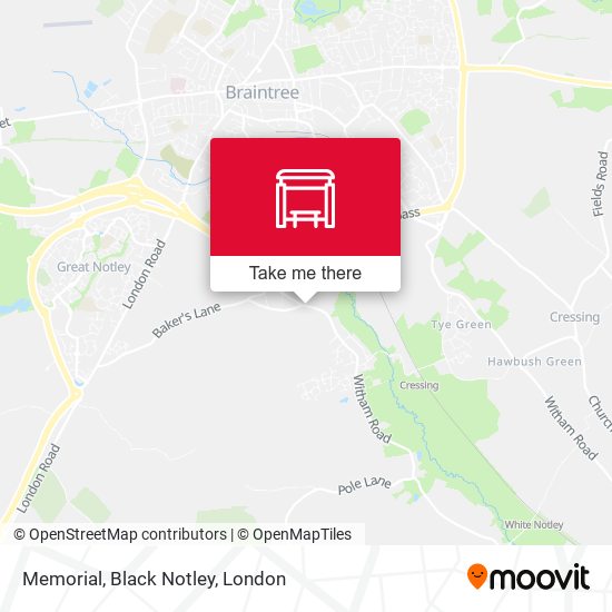 Memorial, Black Notley map