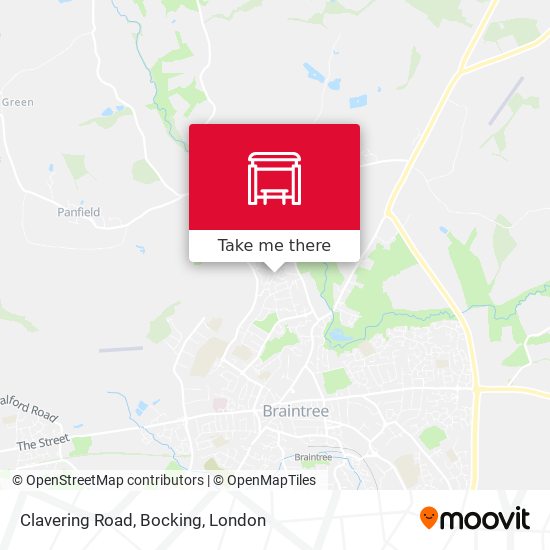 Clavering Road, Bocking map