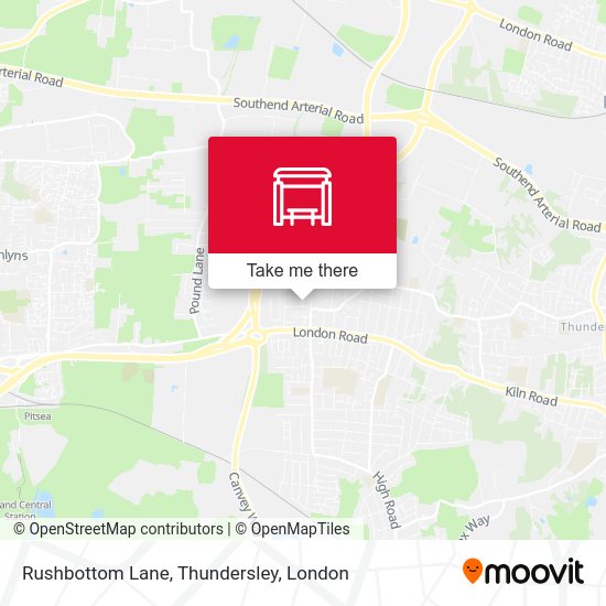 Rushbottom Lane, Thundersley map