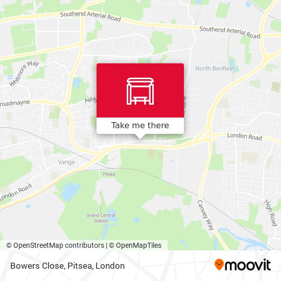 Bowers Close, Pitsea map