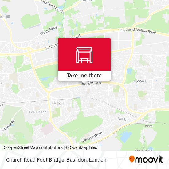 Church Road Foot Bridge, Basildon map