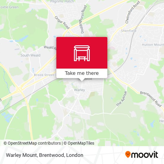 Warley Mount, Brentwood map