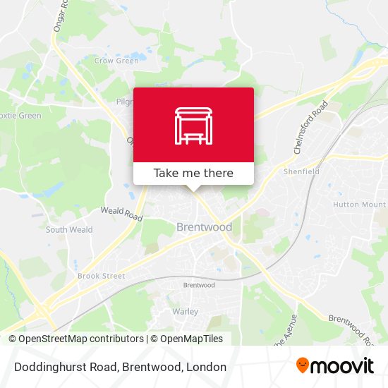 Doddinghurst Road, Brentwood map