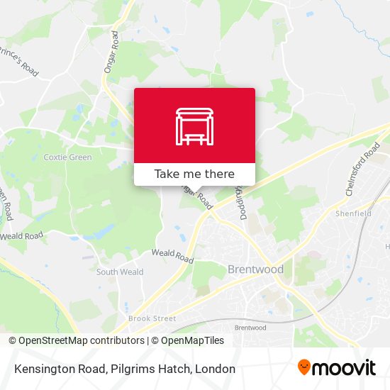 Kensington Road, Pilgrims Hatch map