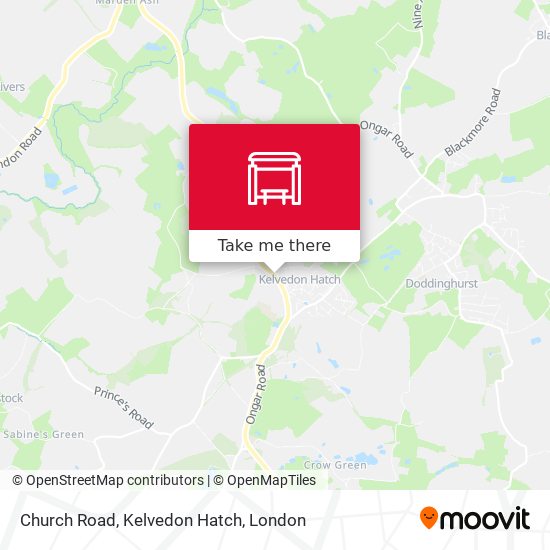 Church Road, Kelvedon Hatch map