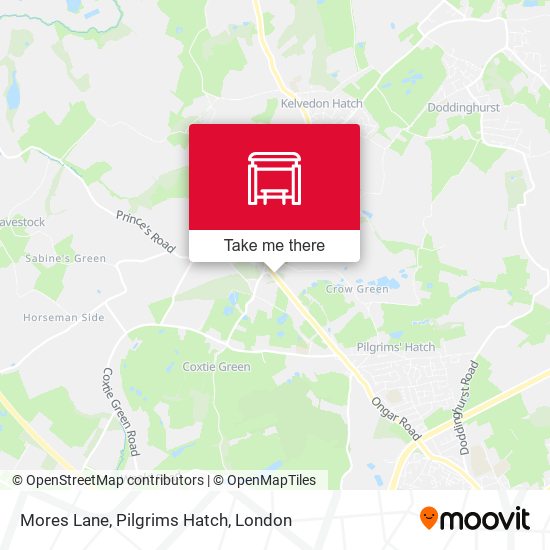 Mores Lane, Pilgrims Hatch map