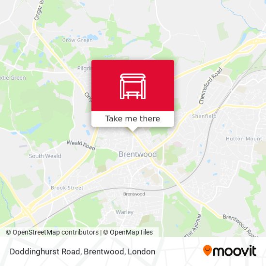 Doddinghurst Road, Brentwood map