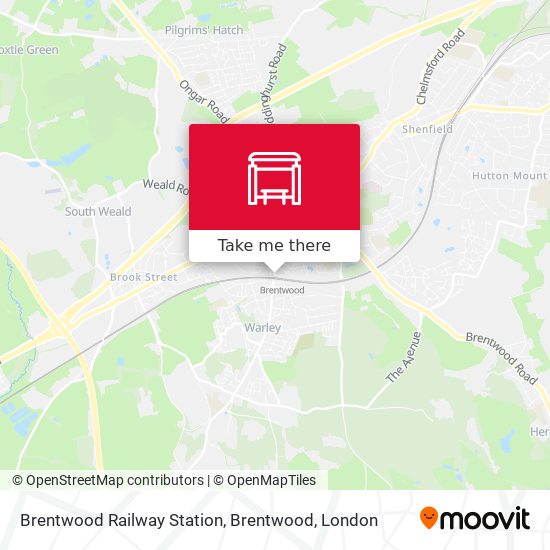 Brentwood Railway Station, Brentwood map