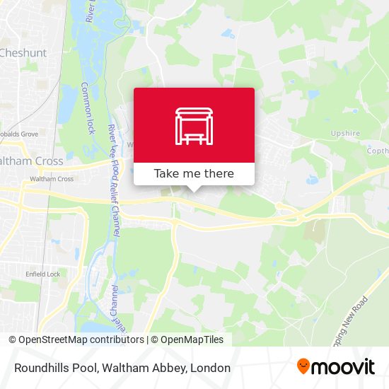 Roundhills Pool, Waltham Abbey map