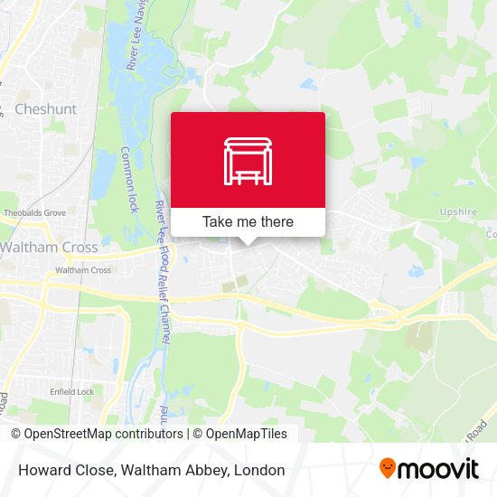 Howard Close, Waltham Abbey map