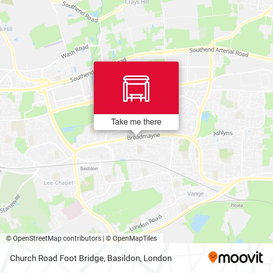 Church Road Foot Bridge, Basildon map
