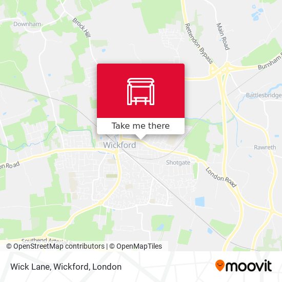 Wick Lane, Wickford map