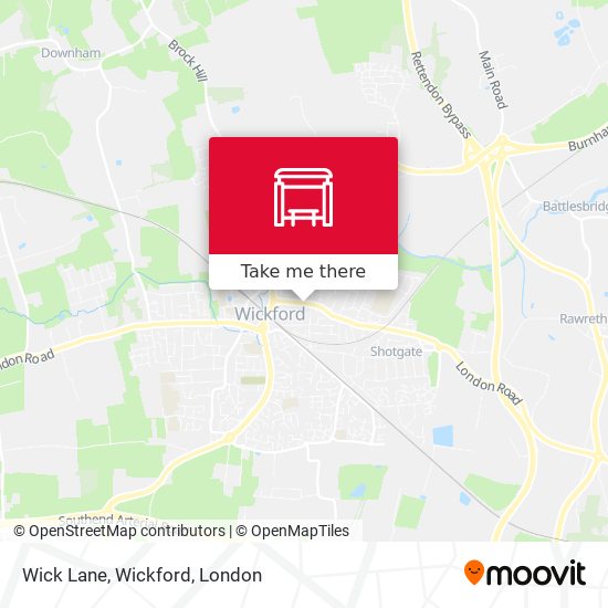 Wick Lane, Wickford map