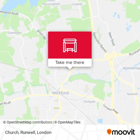 Church, Runwell map