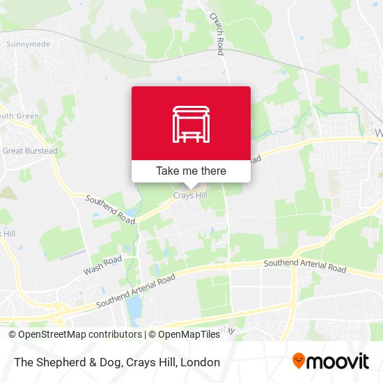 The Shepherd & Dog, Crays Hill map