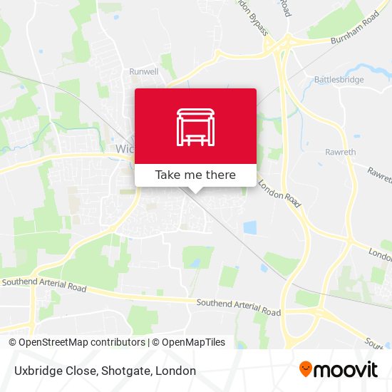 Uxbridge Close, Shotgate map