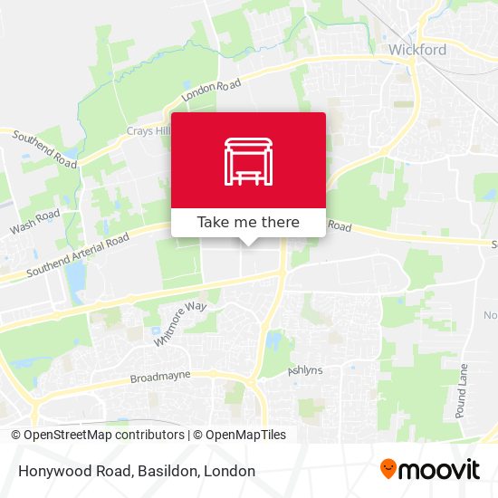 Honywood Road, Basildon map