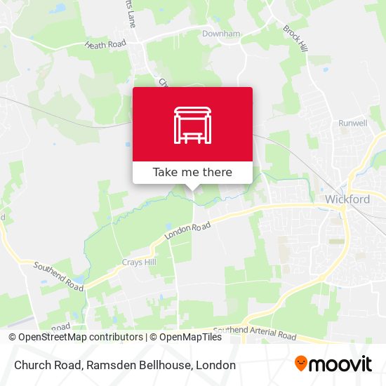 Church Road, Ramsden Bellhouse map