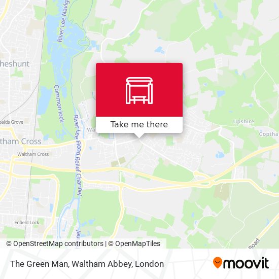 The Green Man, Waltham Abbey map