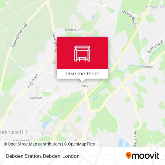 Debden Station, Debden map