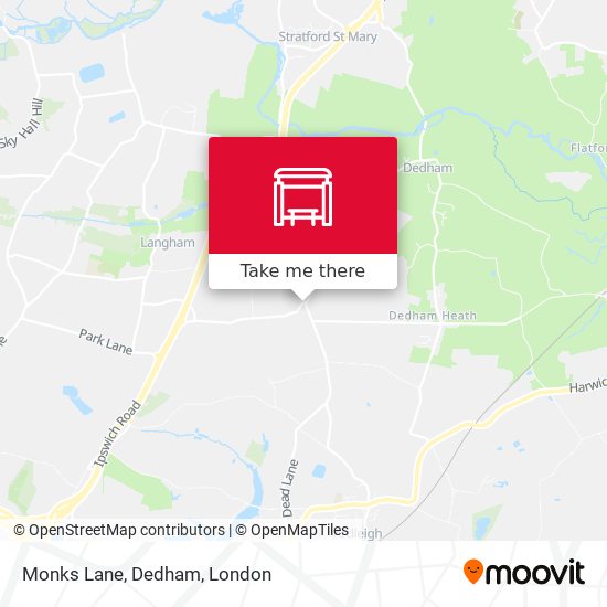 Monks Lane, Dedham map