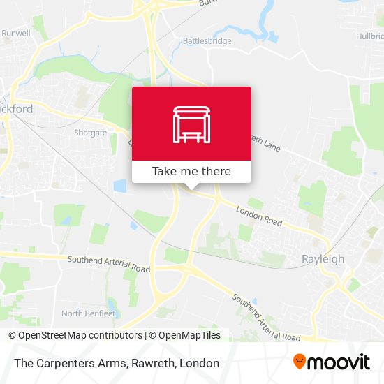 The Carpenters Arms, Rawreth map