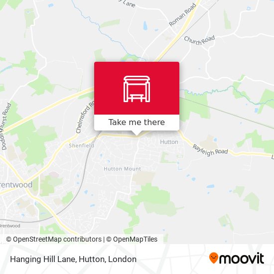 Hanging Hill Lane, Hutton map
