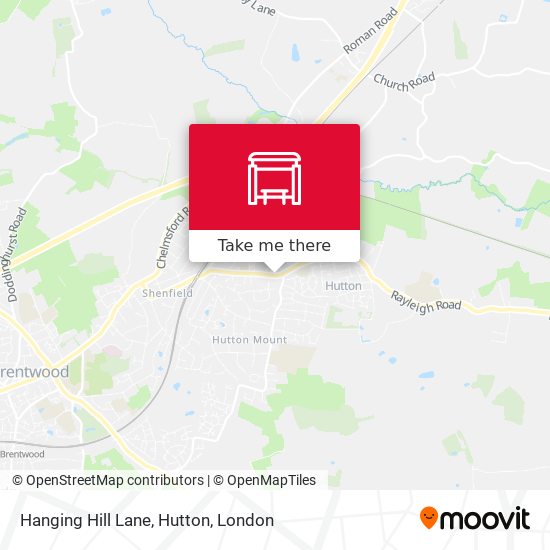 Hanging Hill Lane, Hutton map