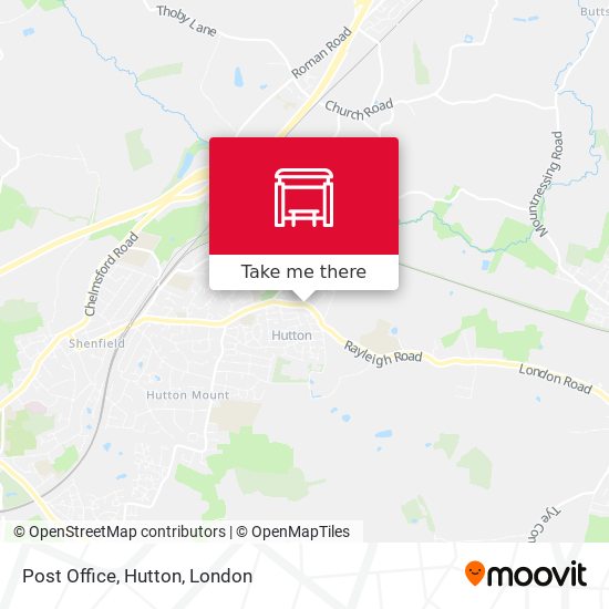 Post Office, Hutton map