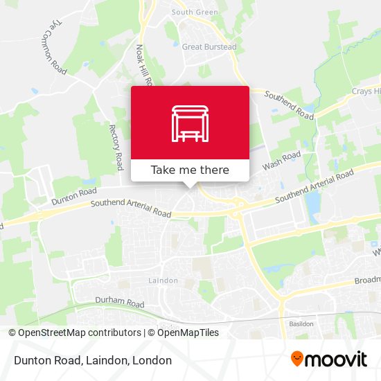 Dunton Road, Laindon map