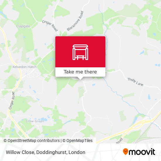 Willow Close, Doddinghurst map
