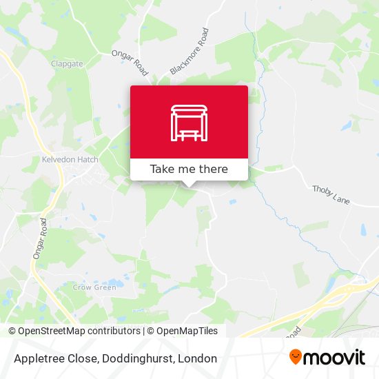 Appletree Close, Doddinghurst map