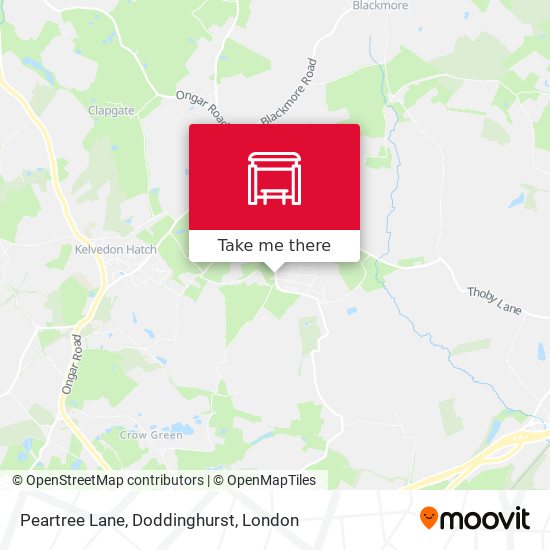 Peartree Lane, Doddinghurst map